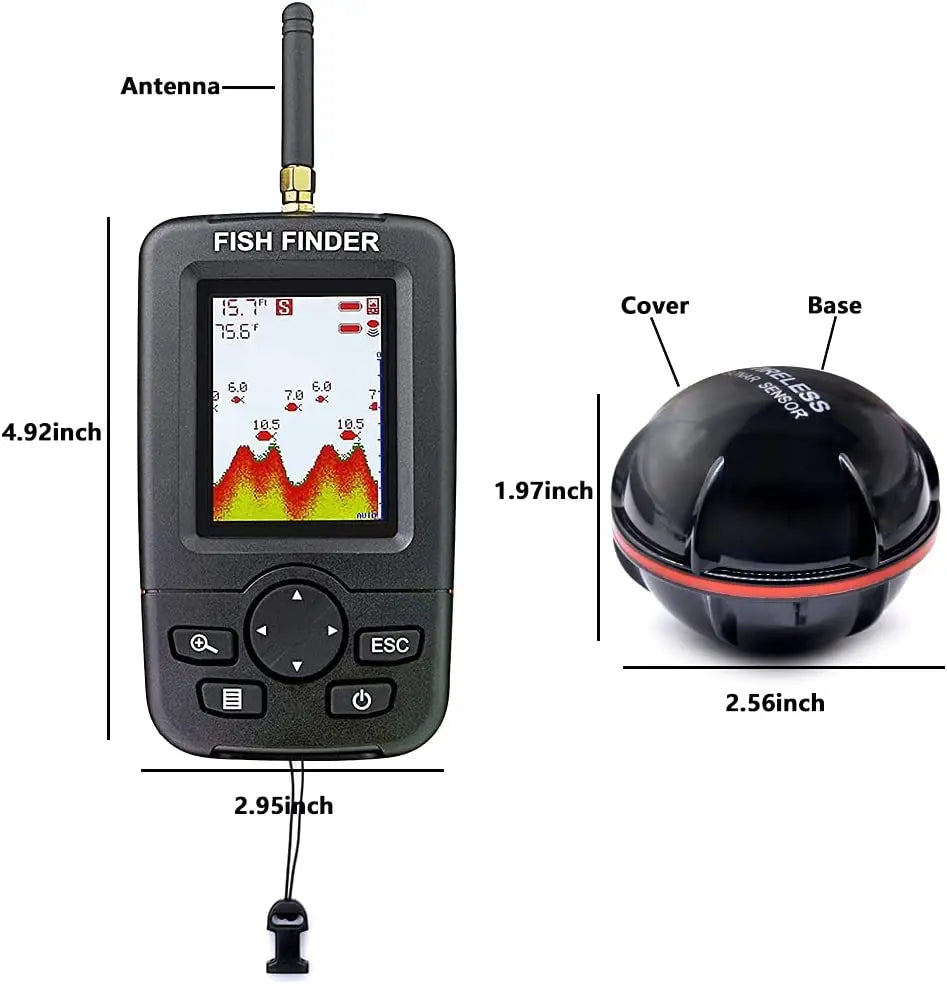 Portable Wireless Fish Finder - Sonar Echo Sounder Underwater Fishing Detector with Alert System