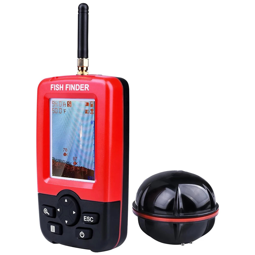 Portable Wireless Fish Finder - Sonar Echo Sounder Underwater Fishing Detector with Alert System