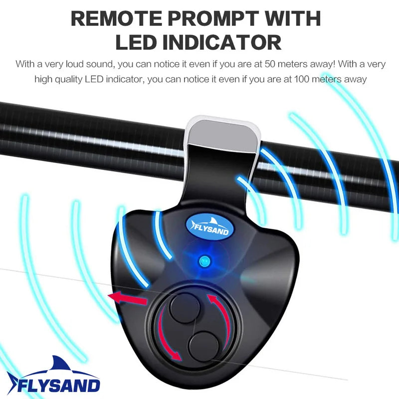 Electronic Fishing Bite Alarm with Loud Siren - Day/Night LED Indicator Buzzer for Fishing Rods (Battery Included)