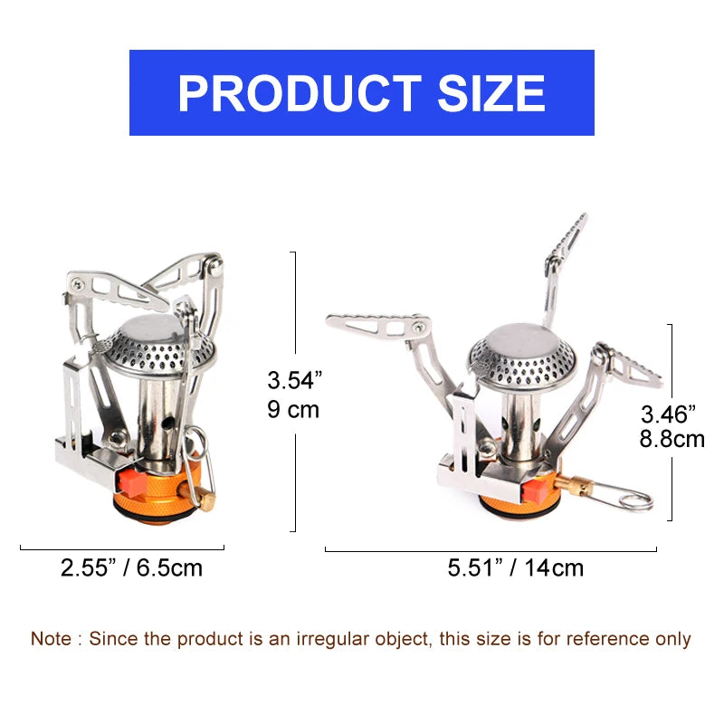 Portable Foldable Gas Camping Stove - One-Piece Outdoor Burner for Picnic, Hiking & Survival