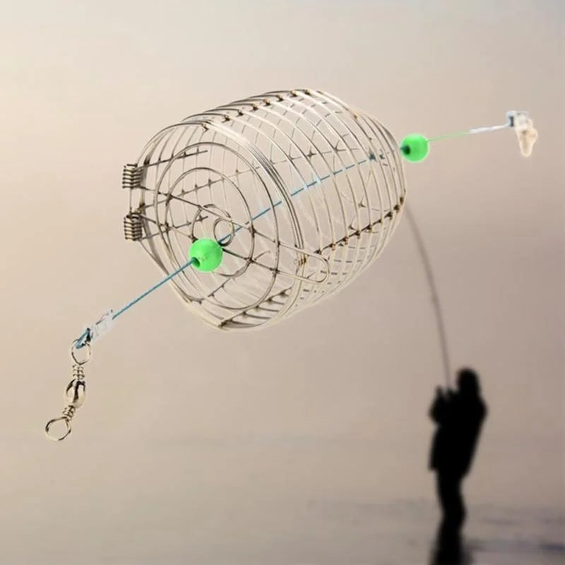 Stainless Steel Fishing Bait Cage Basket - Small Fish Feeder Holder for Carp Fishing Accessories