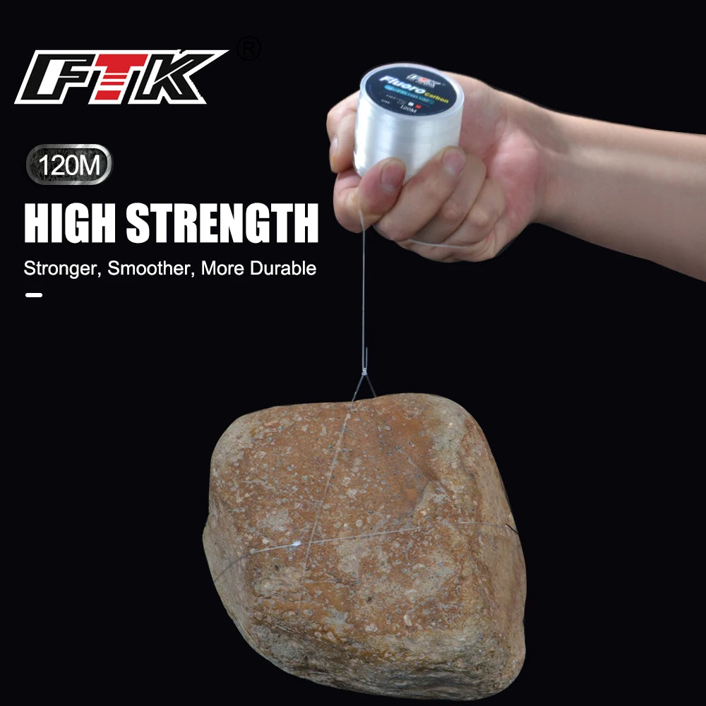 Premium Japanese Fluorocarbon Fishing Line - 120M Carbon Fiber Leader Wire - 0.20mm-0.60mm Diameter - 7.15LB-45LB Strength - Fast Sinking Lure Line