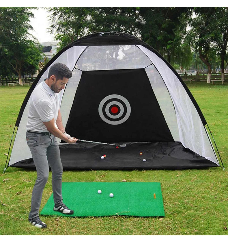 2M Golf Practice Net Golf Hitting Cage Indoor Outdoor Garden Grassland Practice Tent Golf Training Home Sports Equipment XA147+A