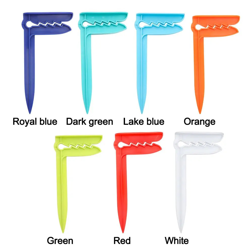 Beach Towel Clips Set - 4 Piece Outdoor Camping Mat Holders with Decorative Clothespins for Sheets, Towels & Tent Accessories