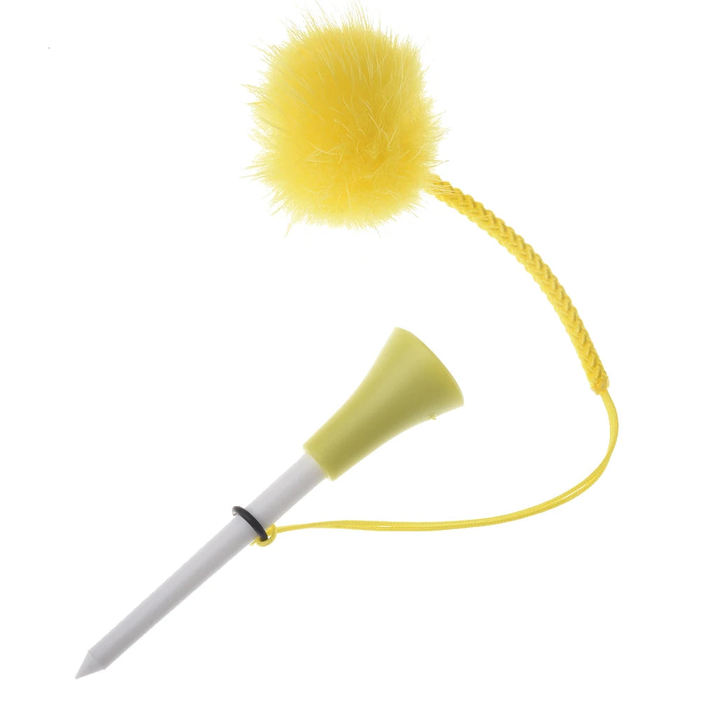Premium Golf Tee Set - 5 Colorful Rubber Tees with Anti-Loss Fur Ball Markers