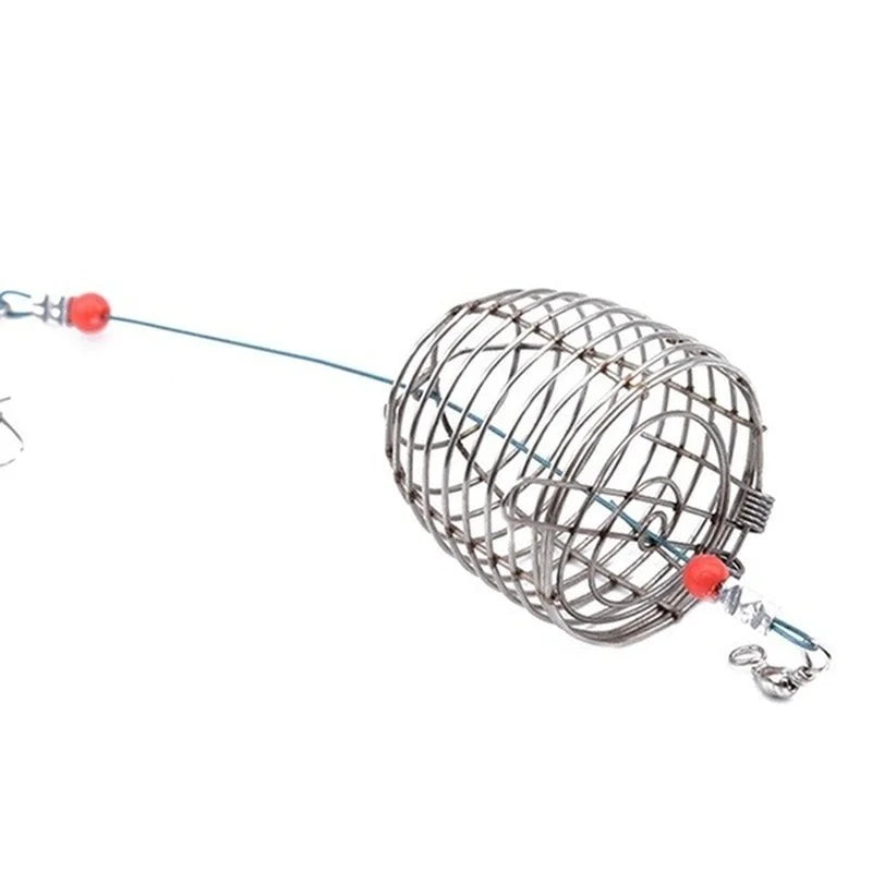 Stainless Steel Fishing Bait Cage Basket - Small Fish Feeder Holder for Carp Fishing Accessories