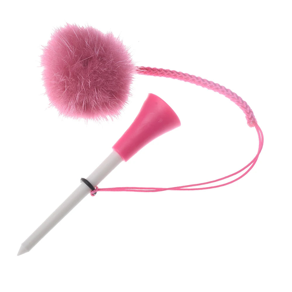 Premium Golf Tee Set - 5 Colorful Rubber Tees with Anti-Loss Fur Ball Markers