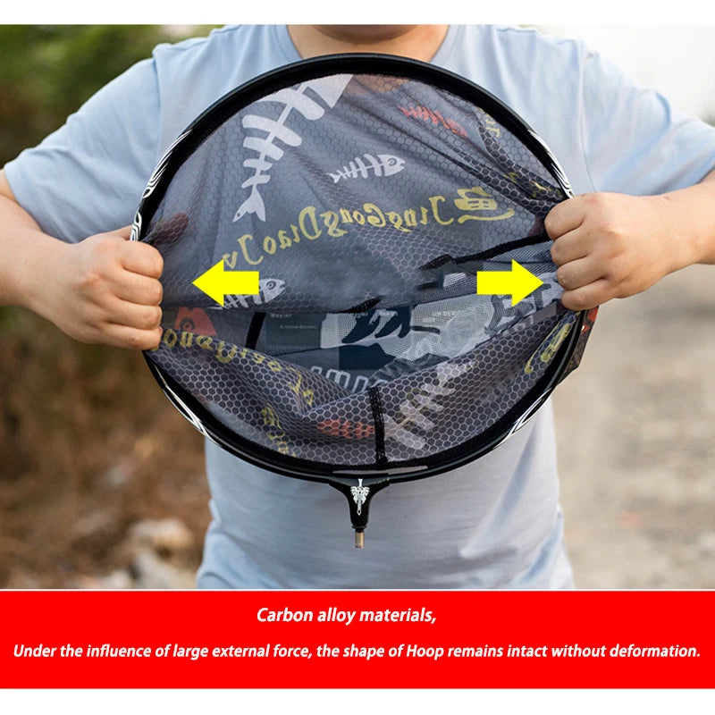 Ultra Light Carbon Titanium Alloy Fishing Net - Anti-Hook Deep Net Head with Solid Construction