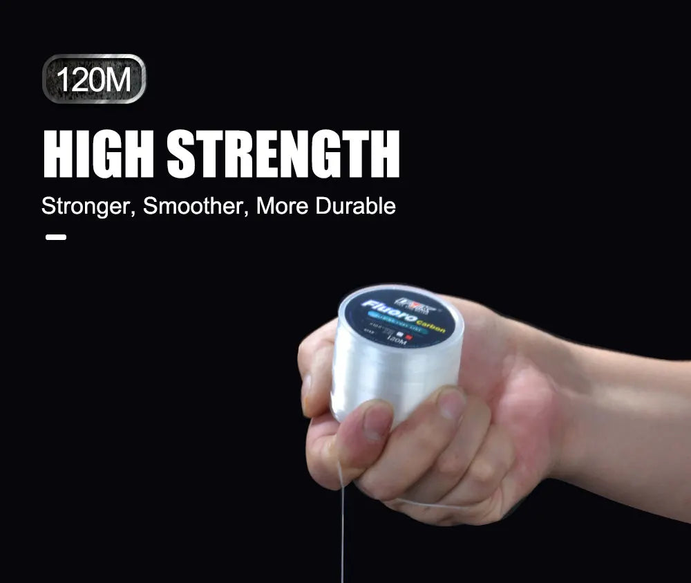 Premium Japanese Fluorocarbon Fishing Line - 120M Carbon Fiber Leader Wire - 0.20mm-0.60mm Diameter - 7.15LB-45LB Strength - Fast Sinking Lure Line