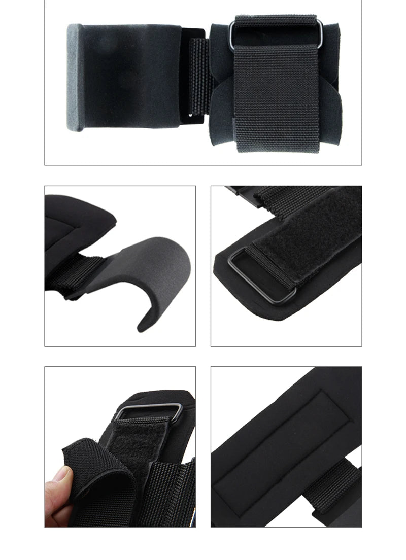 Professional Weight Lifting Hook Grips with Wrist Wraps