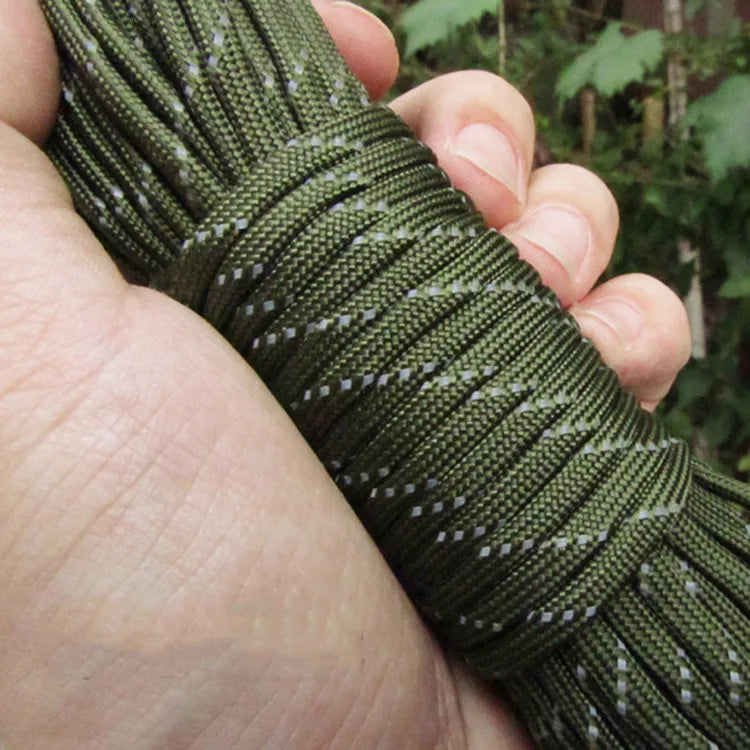 550 Paracord 7-Strand Reflective Military Tactical Rope - 4mm Parachute Cord for Camping, DIY Bracelets & Outdoor Gear