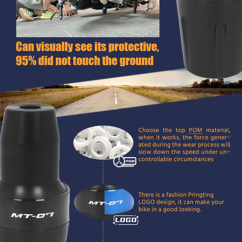 YAMAHA MT-07/FZ-07 Frame Sliders - Crash Protection Pads for MT07 2014-2025, Tracer 700/GT - Motorcycle Falling Protection Accessories