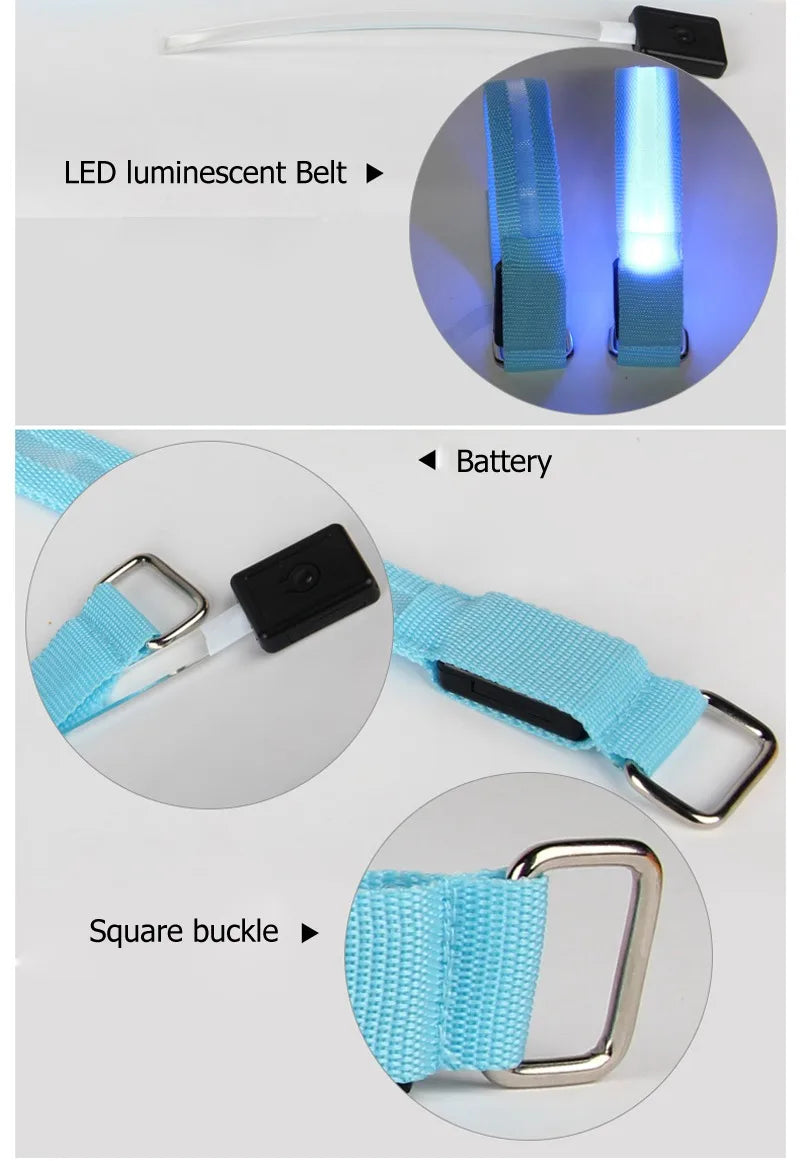 LED Horse Leg Safety Straps - 4 Piece Set for Night Riding