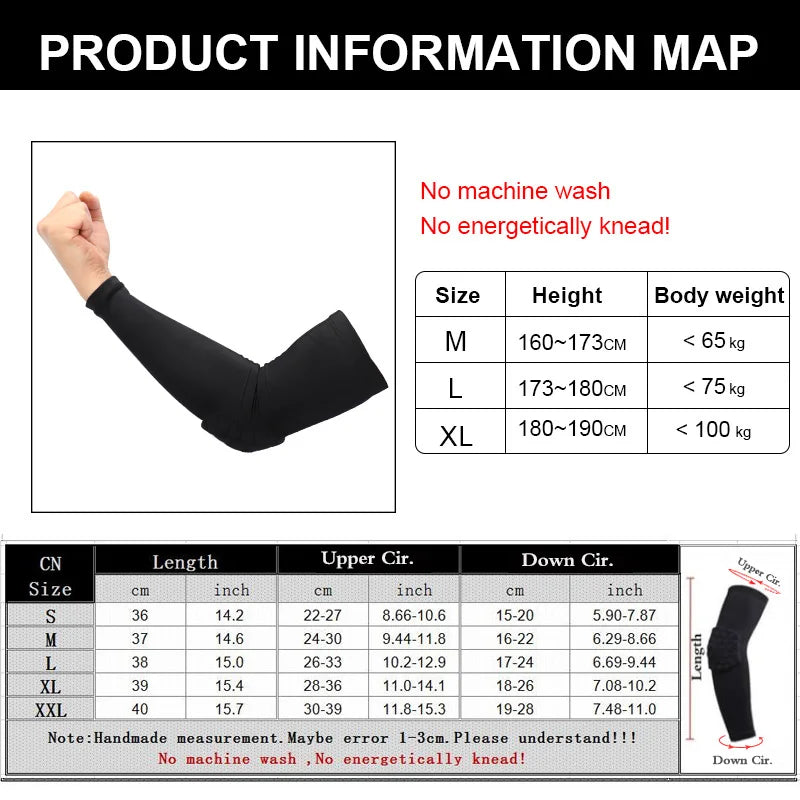 Basketball Arm Sleeve - Breathable Elbow Support Brace Protector for Football and Sports Safety
