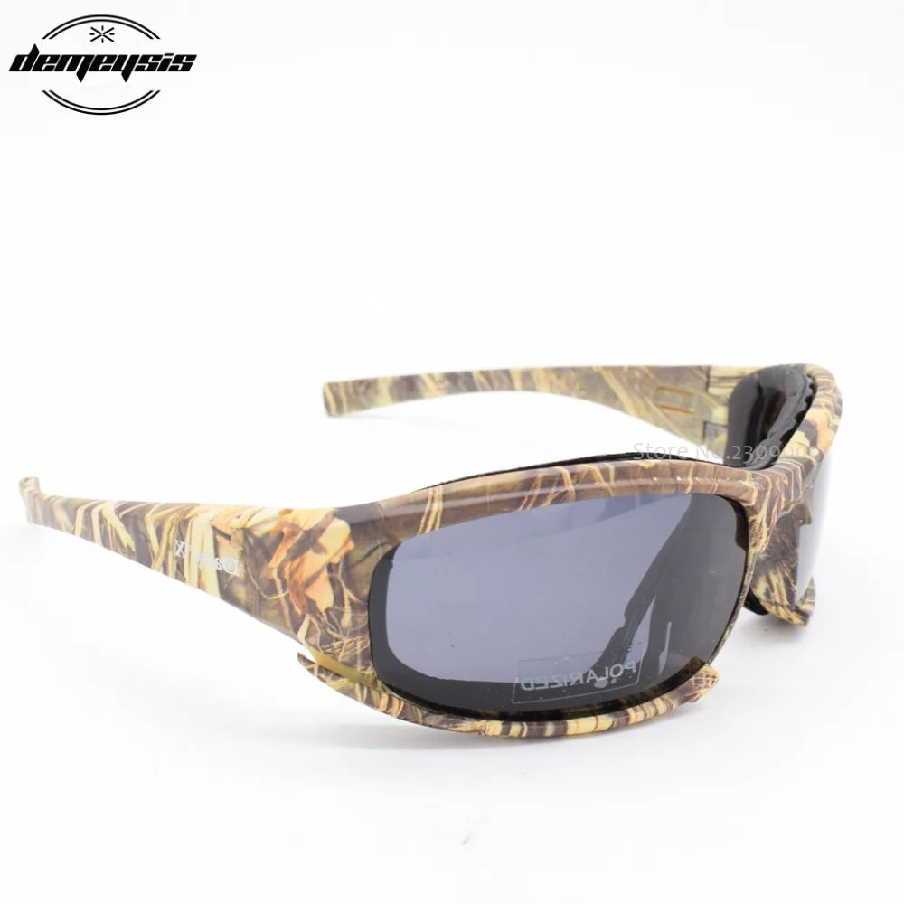 Tactical Polarized Sports Sunglasses - 4 Interchangeable Lenses Set with Original Box - Men's Shooting & Hiking Eyewear