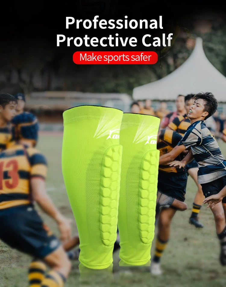 Soccer Shin Guards (XS-XL) - Adult & Kids Crashproof Football Calf Protector Leg Sleeves for Training Protection