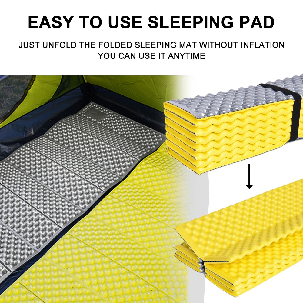 Waterproof Camping Sleeping Pad - Portable Foam Mattress for Travel, Trekking & Picnic - Moistureproof Outdoor Blanket