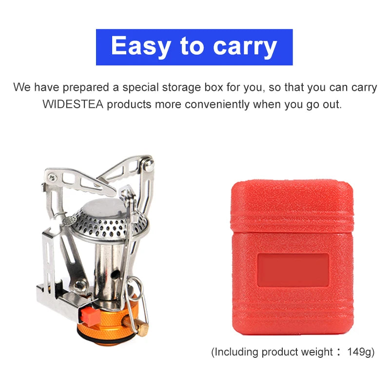 Portable Foldable Gas Camping Stove - One-Piece Outdoor Burner for Picnic, Hiking & Survival