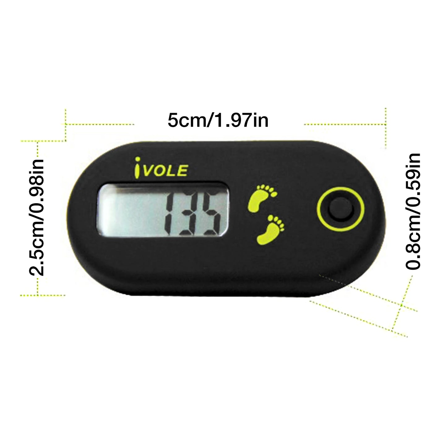 Clip-On Pedometer – Portable LCD Step Counter with Calorie Tracking for Fitness & Outdoor Sports