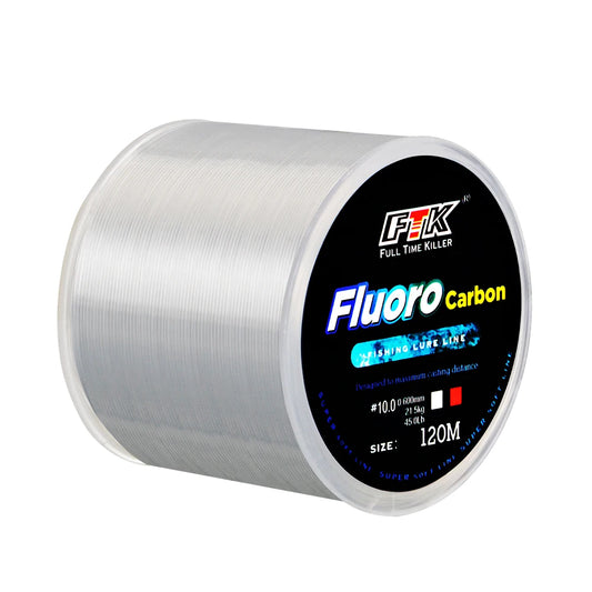 Premium Japanese Fluorocarbon Fishing Line - 120M Carbon Fiber Leader Wire - 0.20mm-0.60mm Diameter - 7.15LB-45LB Strength - Fast Sinking Lure Line