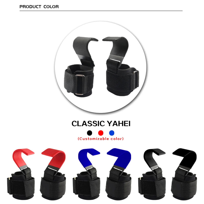 Professional Weight Lifting Hook Grips with Wrist Wraps