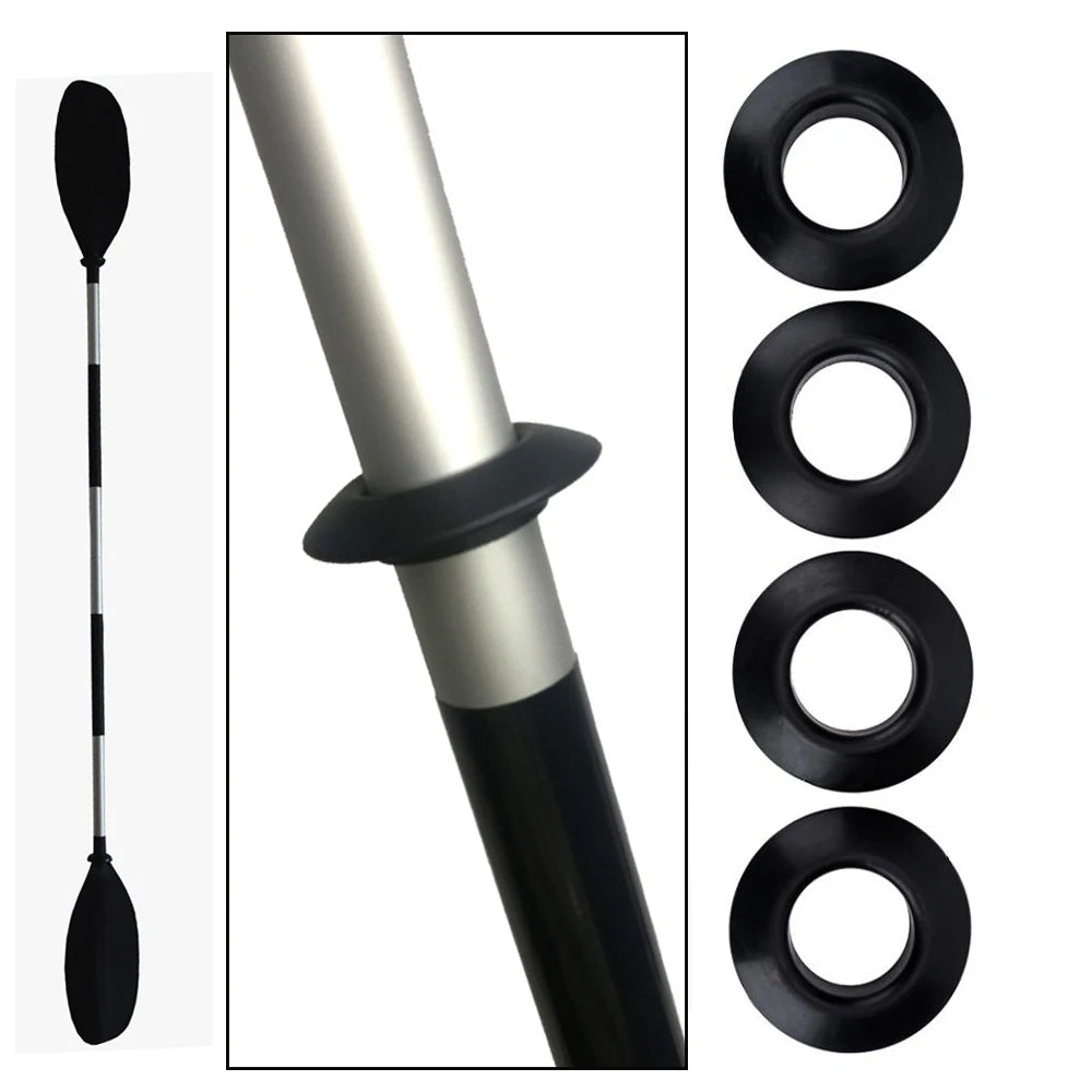 Universal Black Rubber Kayak Paddle Drip Ring - Splash Guard Replacement Part for Canoe Oar Accessories (1PC)