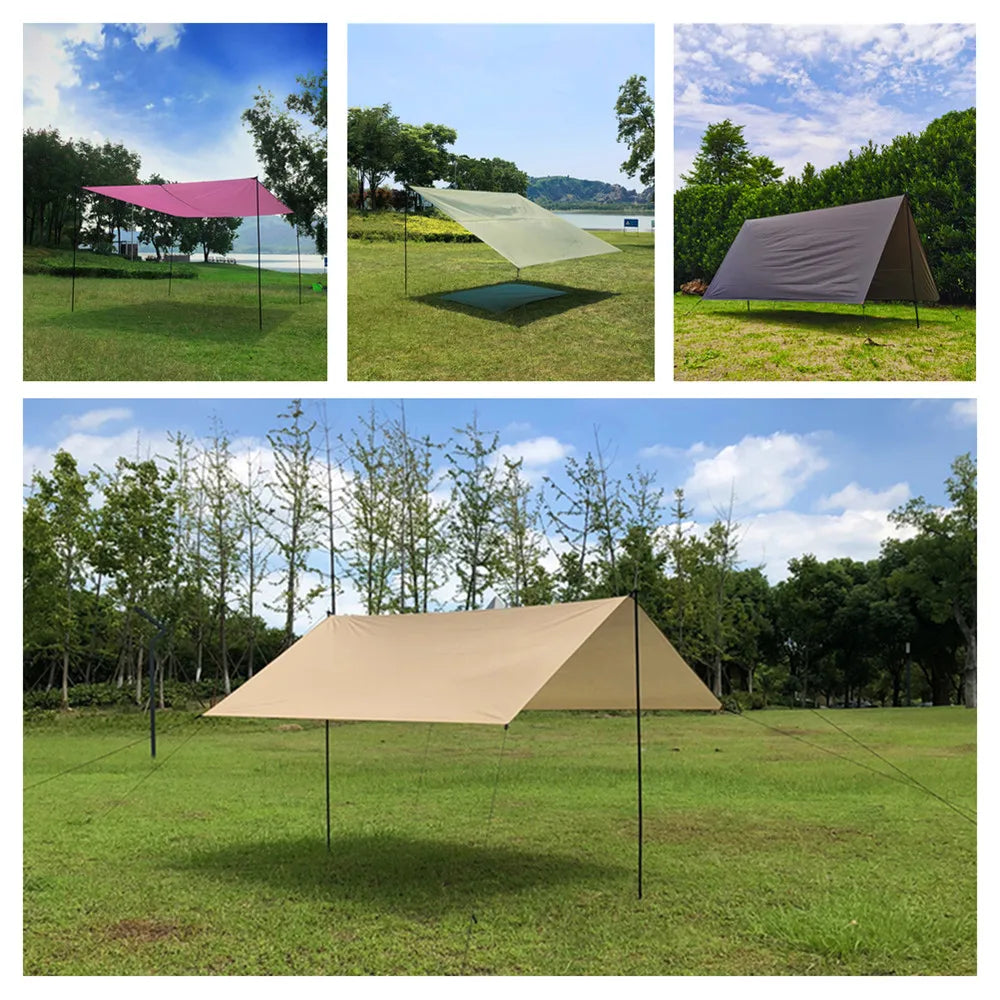 Universal Telescopic Tent Poles - Set of 2 Adjustable Aluminum Camping Awning Poles for Canopy Headroom