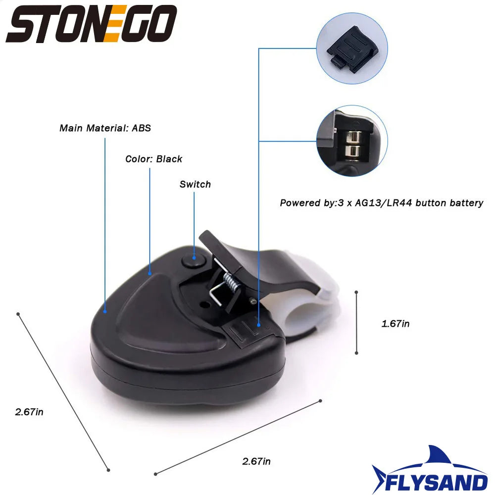 Electronic Fishing Bite Alarm with Loud Siren - Day/Night LED Indicator Buzzer for Fishing Rods (Battery Included)