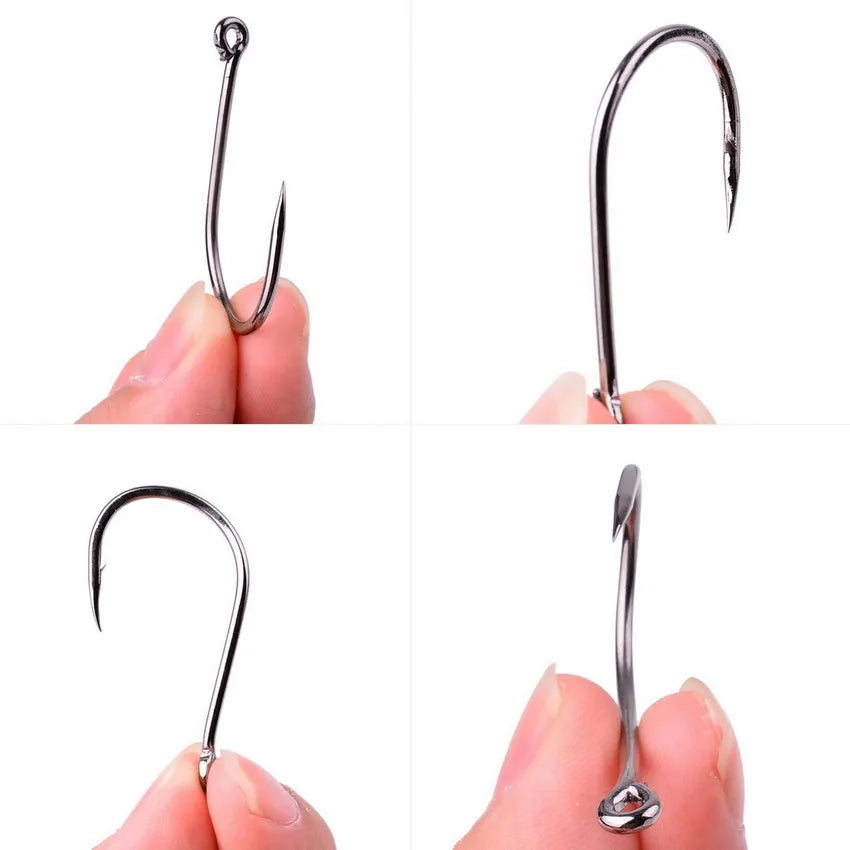 Japan Circle Eye Carp Fishing Hooks - Single Jig Hook Tackle (Size 2-22) - 50pcs/20pcs per Box