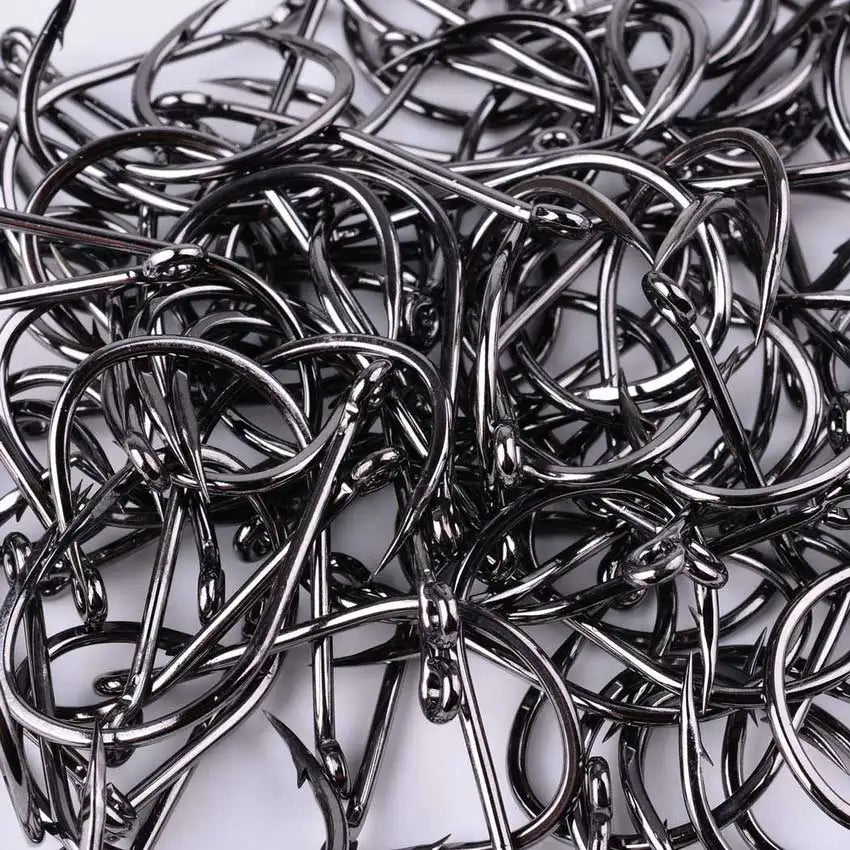 Japan Circle Eye Carp Fishing Hooks - Single Jig Hook Tackle (Size 2-22) - 50pcs/20pcs per Box