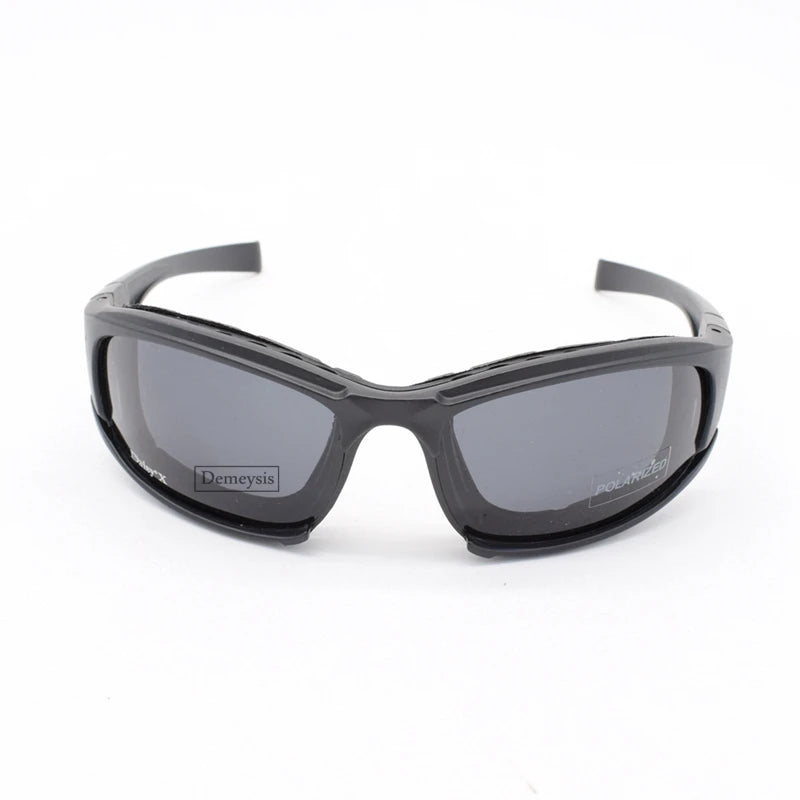Tactical Polarized Sports Sunglasses - 4 Interchangeable Lenses Set with Original Box - Men's Shooting & Hiking Eyewear