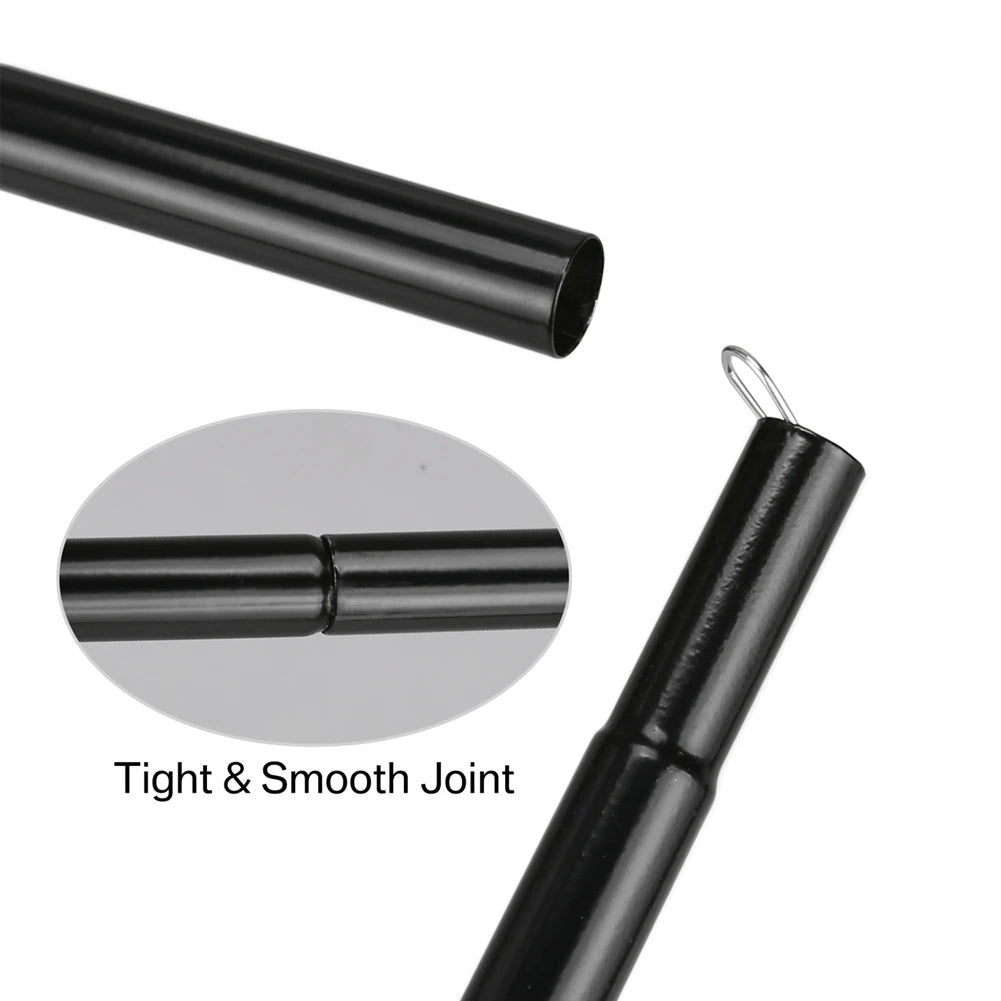 Set of 2 Tent Poles Adjustable Tarp Poles Steel Rods for Sun Shelter Tarp Canopy Camping Replacement With Pegs & Ropes
