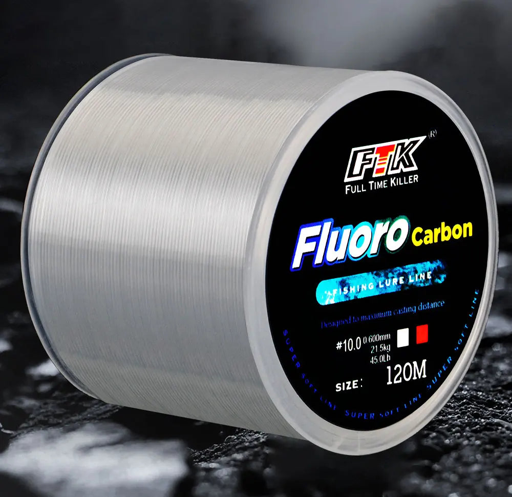 Premium Japanese Fluorocarbon Fishing Line - 120M Carbon Fiber Leader Wire - 0.20mm-0.60mm Diameter - 7.15LB-45LB Strength - Fast Sinking Lure Line