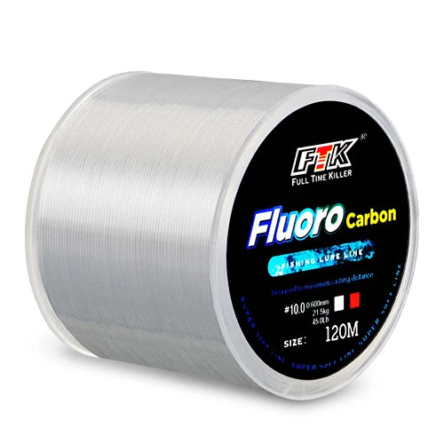 Premium Japanese Fluorocarbon Fishing Line - 120M Carbon Fiber Leader Wire - 0.20mm-0.60mm Diameter - 7.15LB-45LB Strength - Fast Sinking Lure Line