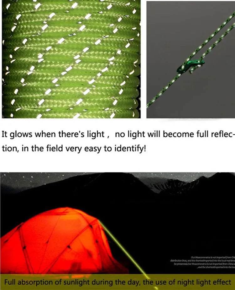 550 Paracord 7-Strand Reflective Military Tactical Rope - 4mm Parachute Cord for Camping, DIY Bracelets & Outdoor Gear