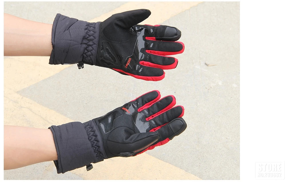 Winter Motorcycle Gloves - Windproof Waterproof Touch Screen Motocross Riding Gloves for Men