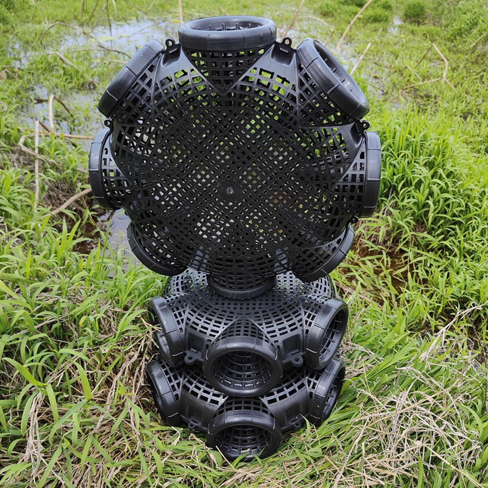 Multi-Hole Fishing Trap Cage - 3/6/8 Holes Plastic Shrimp Crayfish Lobster Catcher Net for Outdoor Fishing - Easy Installation