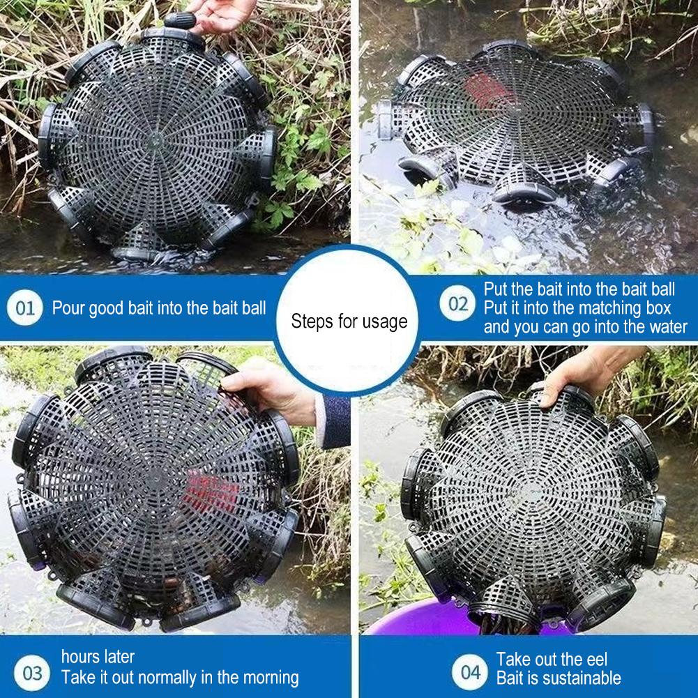 Multi-Hole Fishing Trap Cage - 3/6/8 Holes Plastic Shrimp Crayfish Lobster Catcher Net for Outdoor Fishing - Easy Installation