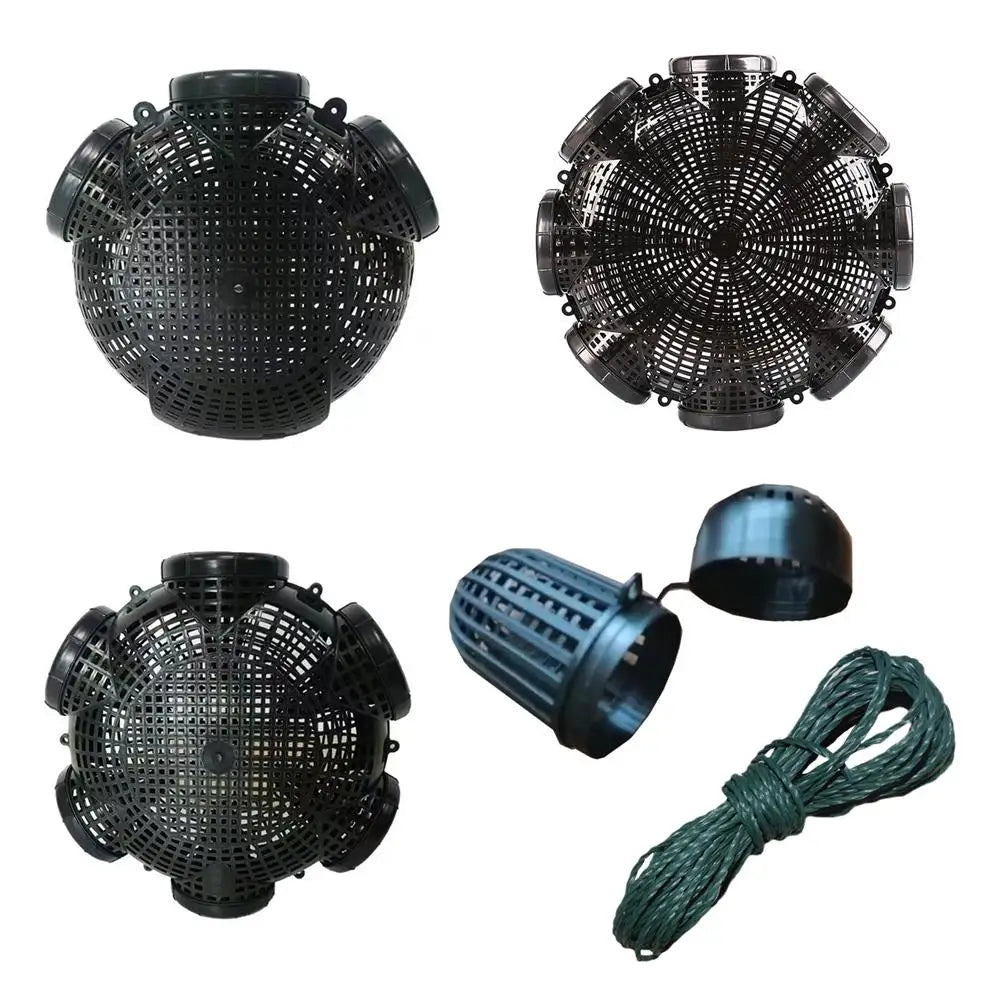 Multi-Hole Fishing Trap Cage - 3/6/8 Holes Plastic Shrimp Crayfish Lobster Catcher Net for Outdoor Fishing - Easy Installation