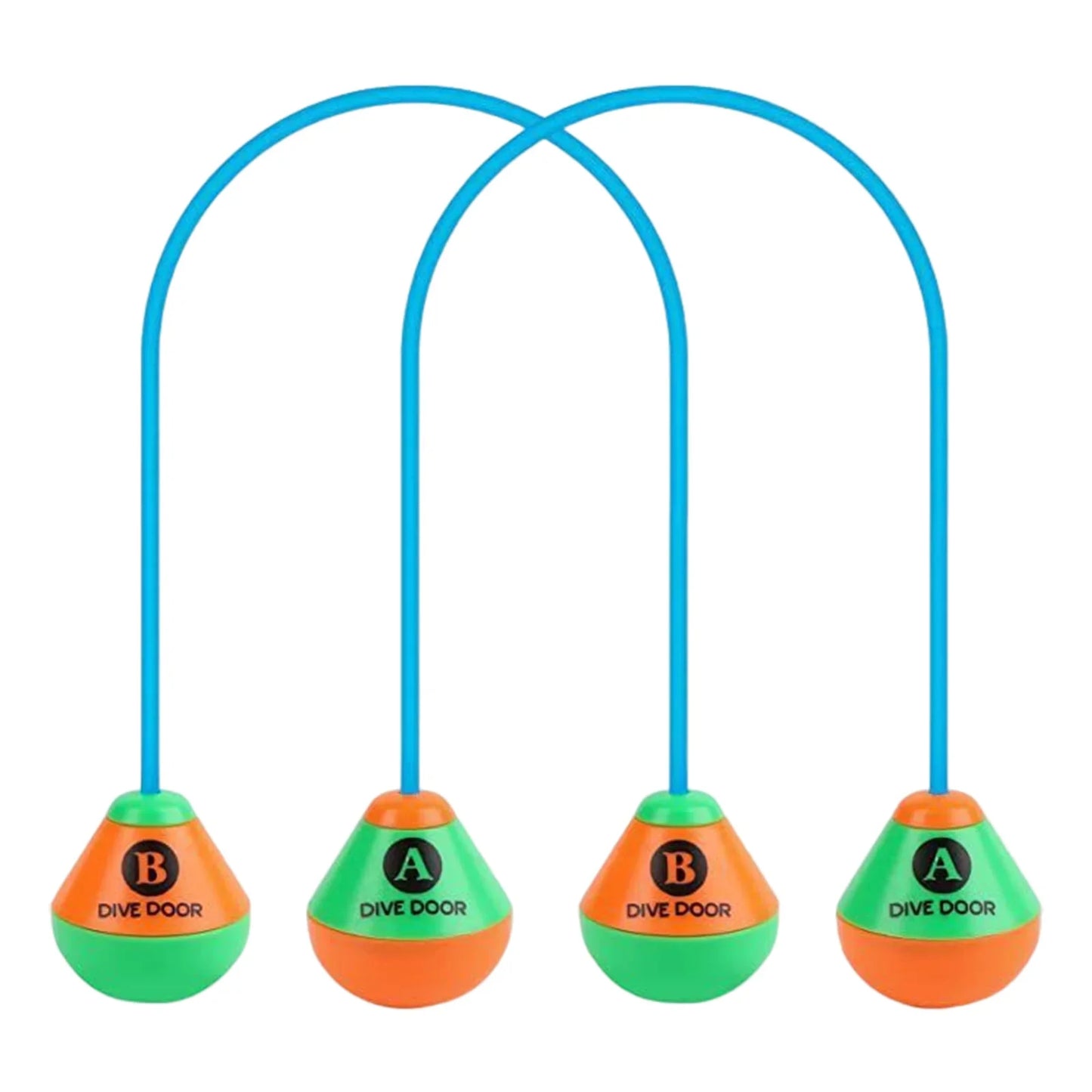 Swimming Pool Dive Rings Set - 2-Piece Reusable Through-Door Diving Game for Adults & Kids - Fun Water Sports Training Aid