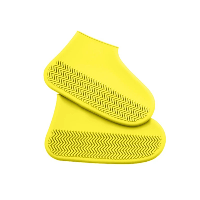 Waterproof Silicone Shoe Covers - 2 Pack Non-Slip High Elastic Wear-Resistant Unisex Rain Boot Covers for Outdoor Rainy Days Reusable
