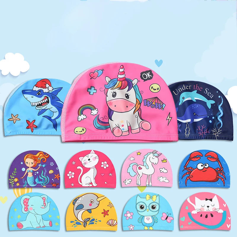 Professional Cartoon Swimming Cap for Kids