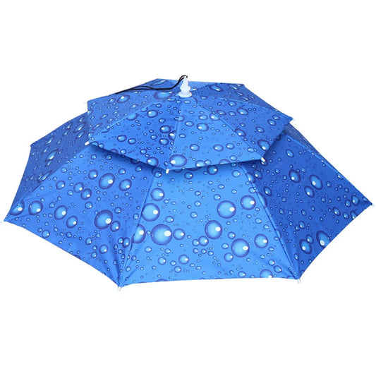 Foldable Umbrella Hat - Waterproof Hands-Free Rain & Sun Protection for Fishing, Camping & Beach (55-95CM Adjustable)