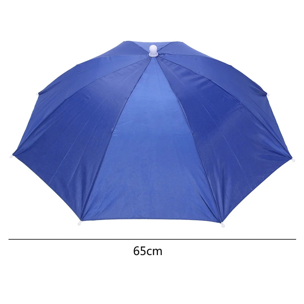 Foldable Umbrella Hat - Waterproof Hands-Free Rain & Sun Protection for Fishing, Camping & Beach (55-95CM Adjustable)