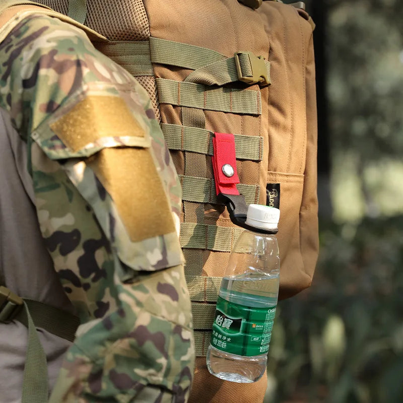 Outdoor Nylon EDC Carabiner Water Bottle Holder - Webbing Buckle Hook Clip for Backpack Belt Camping & Climbing