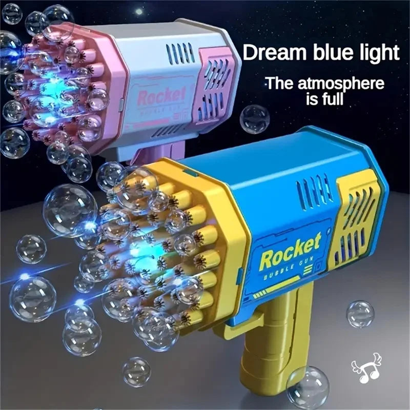 Electric Automatic Bubble Gun - 40 Hole Rocket Launcher Style Handheld Portable Party Toy Birthday Gift (Bubble Water Not Included)