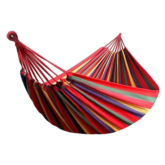Canvas Outdoor Hammock - Heavy Duty Camping Swing with Tree Ropes - 200kg Weight Capacity - Ideal for Garden, Patio & Backyard