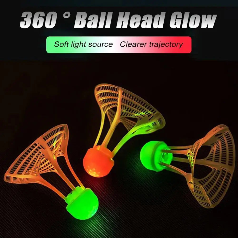 Luminous Windproof Luminous Badminton Ball, Super Durable And Unbreakable, Outdoor Fluorescent Bright Nylon Ball With Light