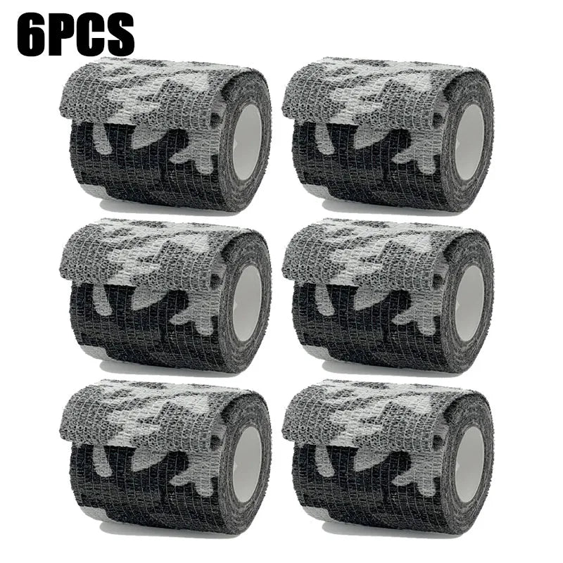 Self Adhesive Elastic Bandage Wrap 4.8m Camouflage Sport Tape Cohesive Support for Knee Finger Ankle Palm Multi-Pack