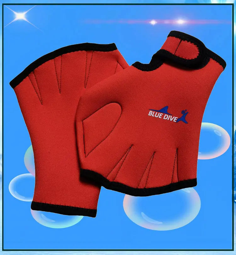 Swimming Training Webbed Gloves - Water Resistance Paddles for Aquatic Diving and Fitness